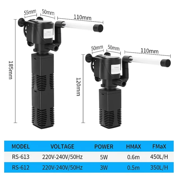 Fish Aquarium RS-613 Internal Power Filter